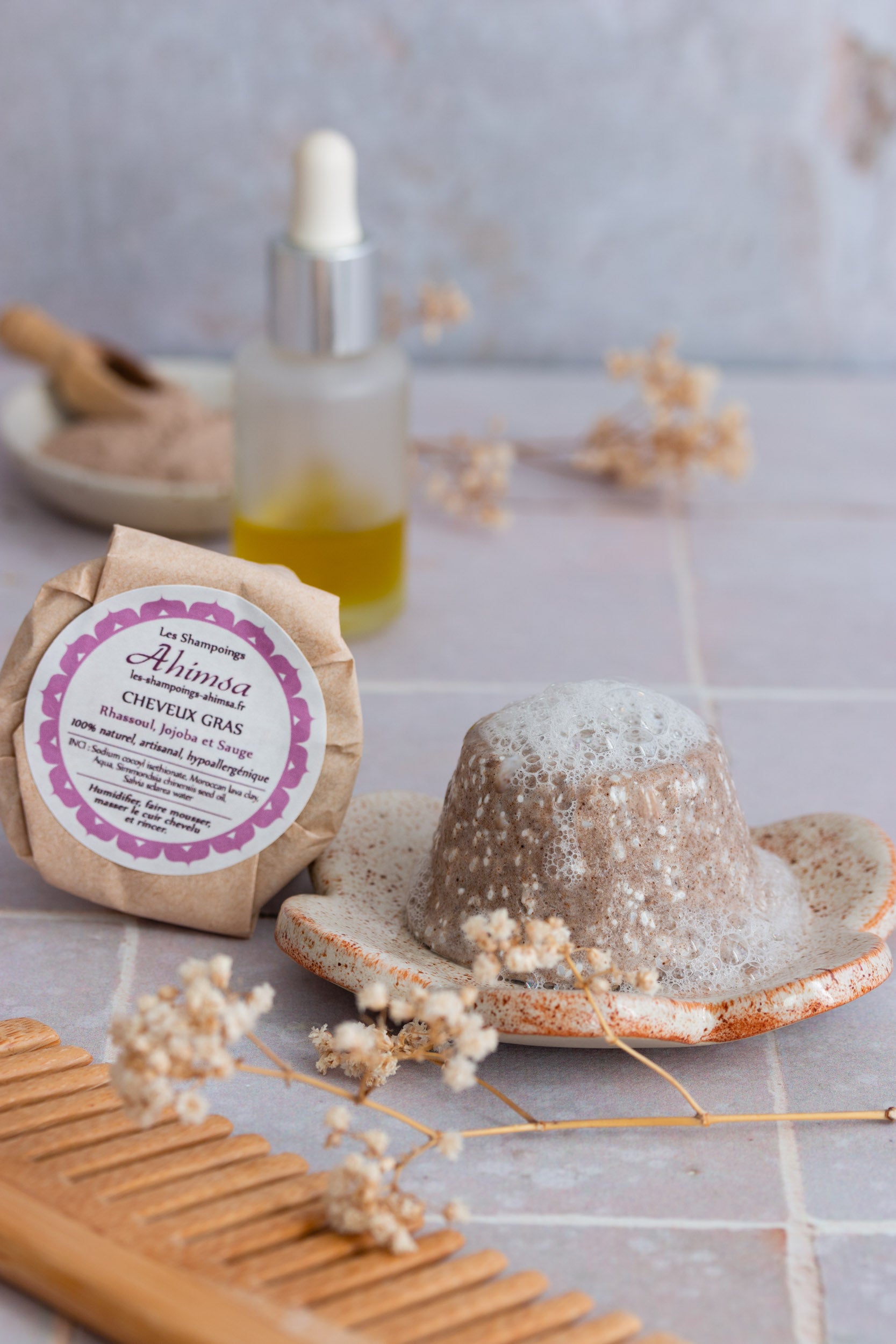 Shampoing solide 70g pour cheveux gras